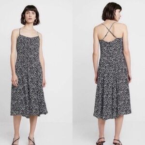 Banana Republic Black & White Leopard Print Maxi Dress 14